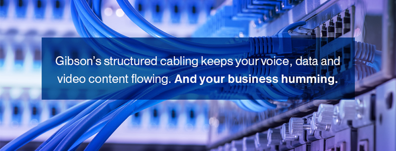 Gibson's structured cabling keeps your voice, data and video content flowing. And your business humming.